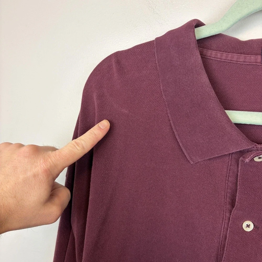Polo Ralph Lauren Polo Shirt Mens 4XB Big Red Long Sleeve‎ 100% Cotton Pique